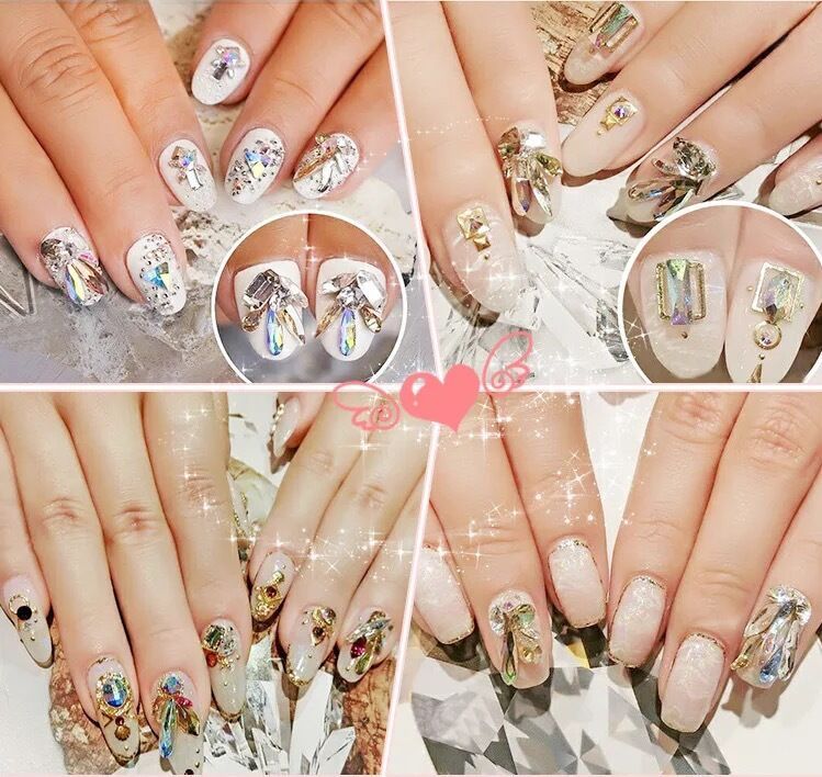 20 50 100pcs Crystal AB Nail Art Rhinestones FlatBack Glitter Gems Nails Decor