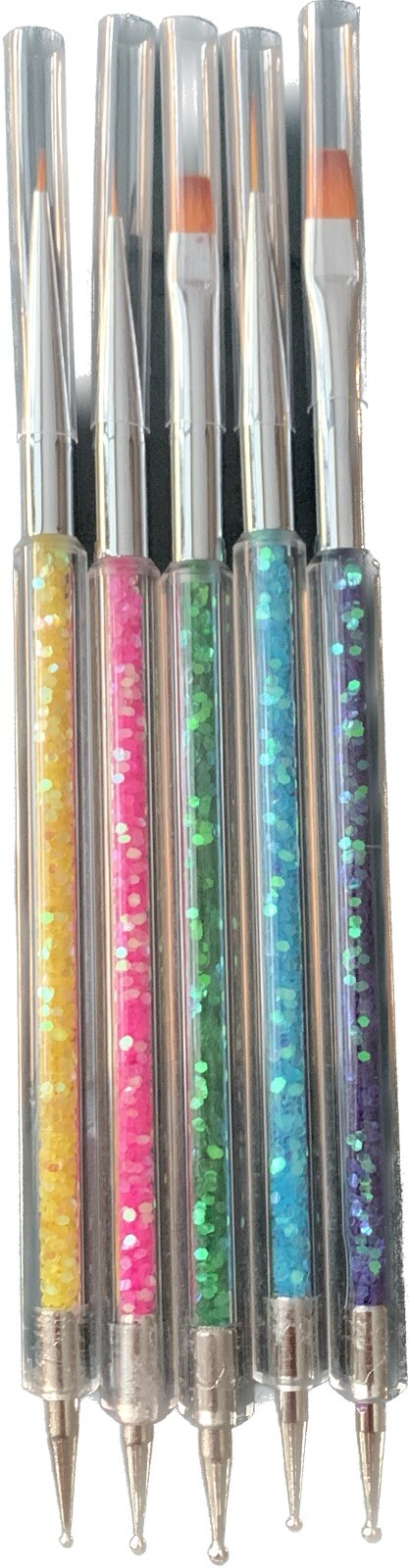 Nail Art Brush Set,5pcs Double End Nail Art Brushes 5PCS Colorful Double End