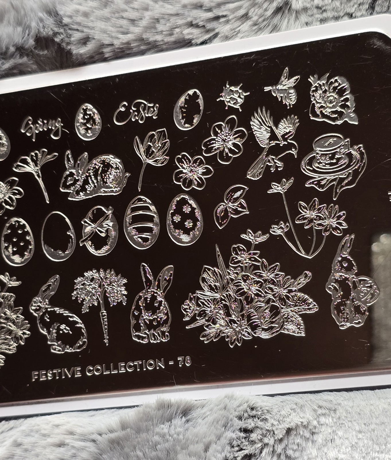 HTF MoYou London Festive Collection 78 Nail Stamp Plate Easter Bunny Spring