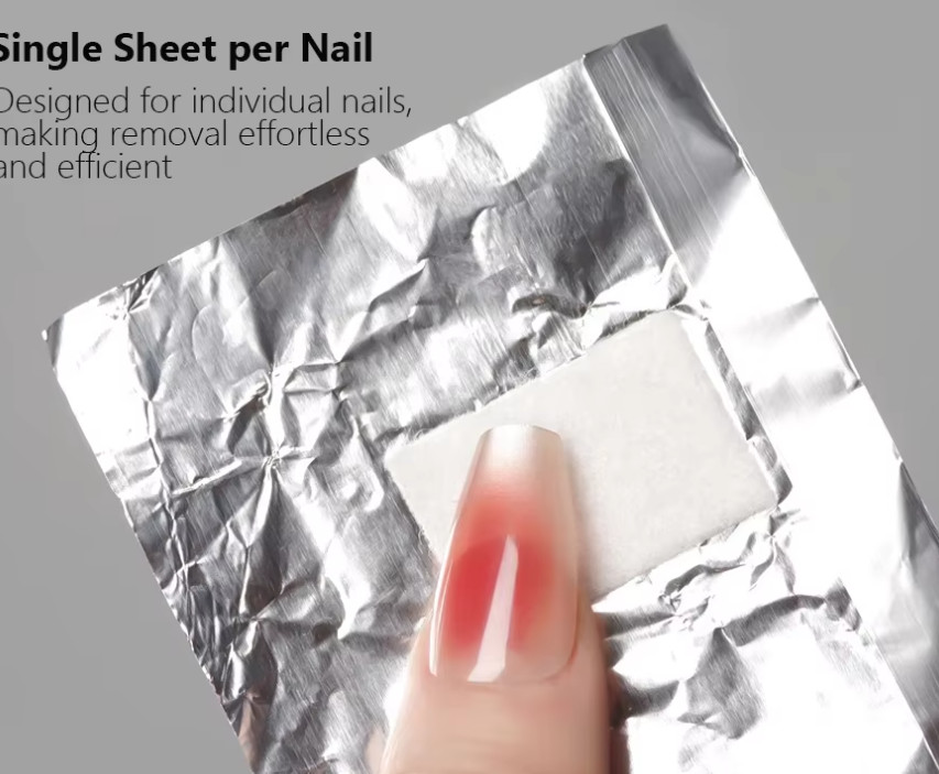 100Pcs Bag Aluminium Foil Nail Art Soak Off Polish Nail Removal Wraps Towel Gel