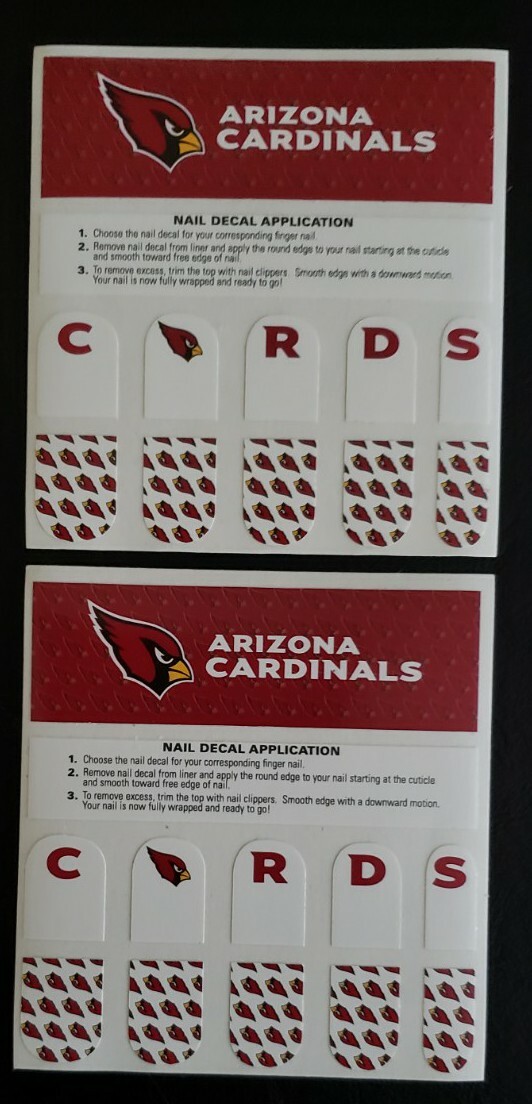 Arizona Cardinals NFL Nail Decals 2 sets
