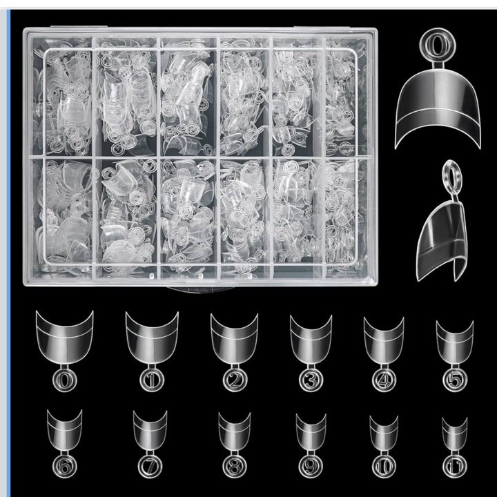 Buqikma 500PCS Short Nail Tips for Acrylic Nails – Clear 12 Sizes,