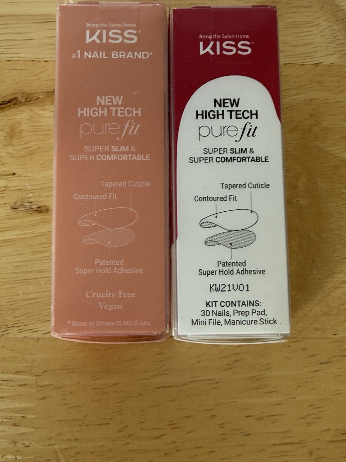 Kiss impress Medium Bare But Better Nude, Magenta Pink Press On Nails x2