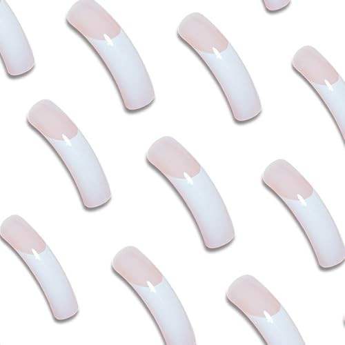 RUOKEXIN Curved Nail Tips,XXL Long Press on Nails French Long Curved Style-C8C3
