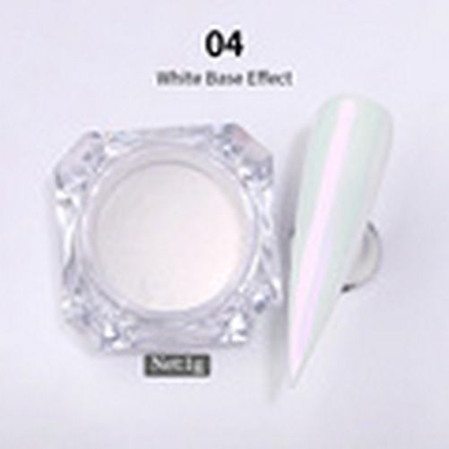 Mirror Glitter Nail Chrome Pigment Dust Power Pearl White Rubbing Powder Glitter