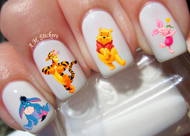 Winnie the Pooh Nail Art Stickers Transfers Decals Set of 41 – A1271