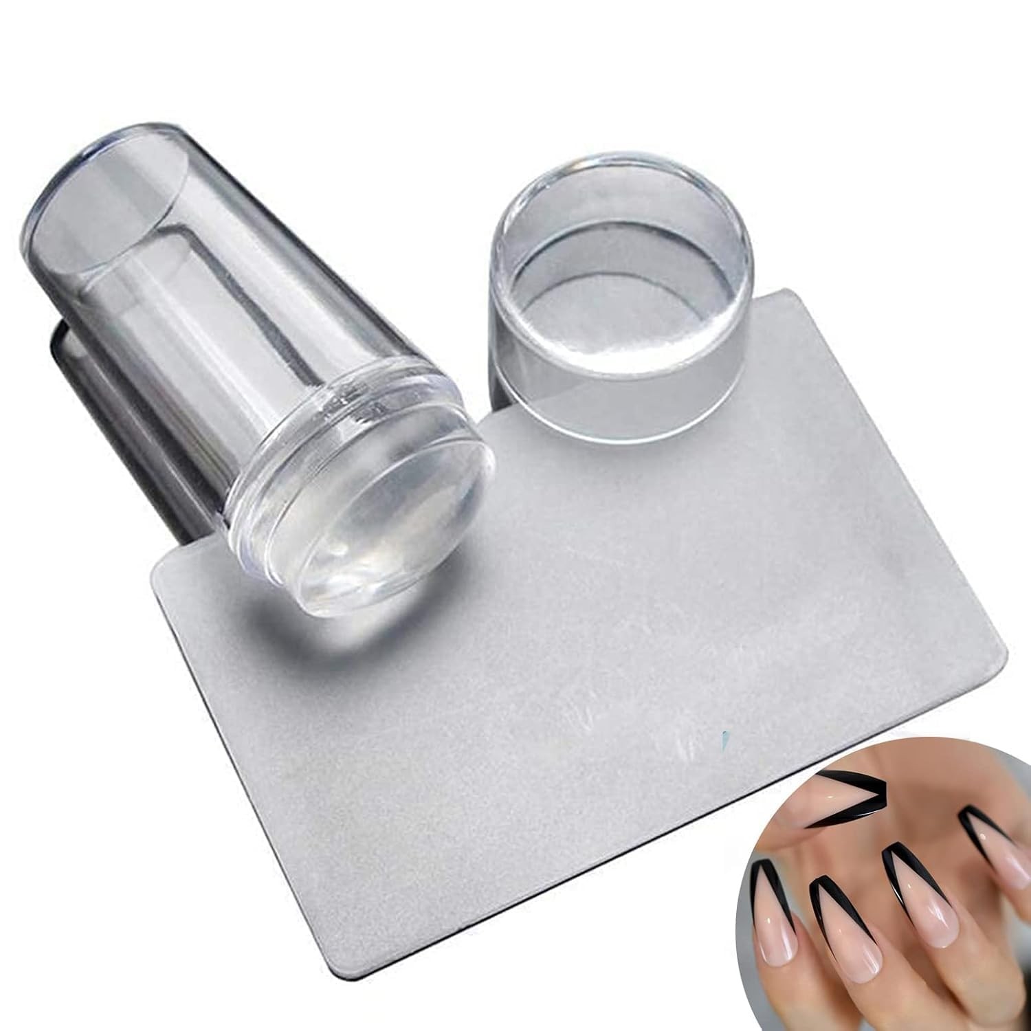 Clear Jelly Silicone Nail Art Stamper Scraper Transparent Stamping Polish