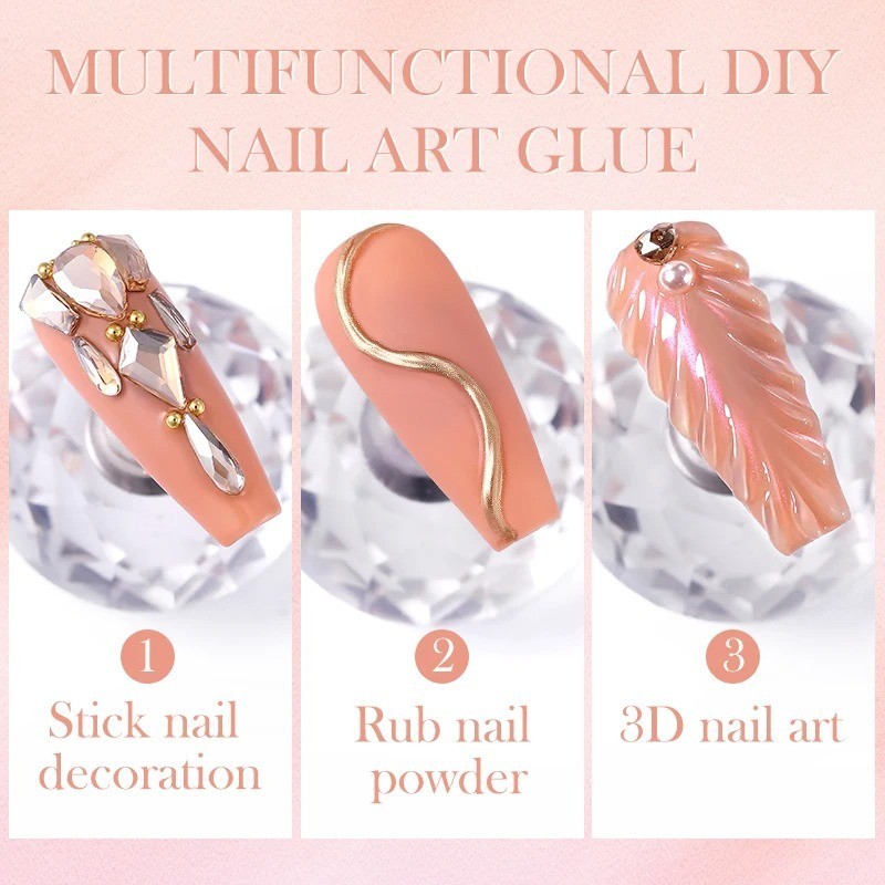 BORN PRETTY 30ml Rhinestone Glue Gel Clear Nail Art Adhesive UV LED Crystal