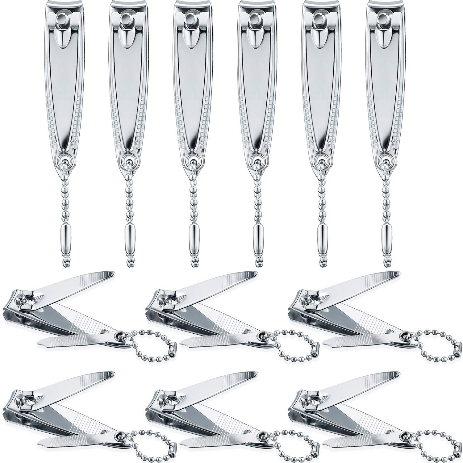 Bememo 12 Pcs Stainless Nail Clippers Set Fingernail Clippers and Toenail Cut…