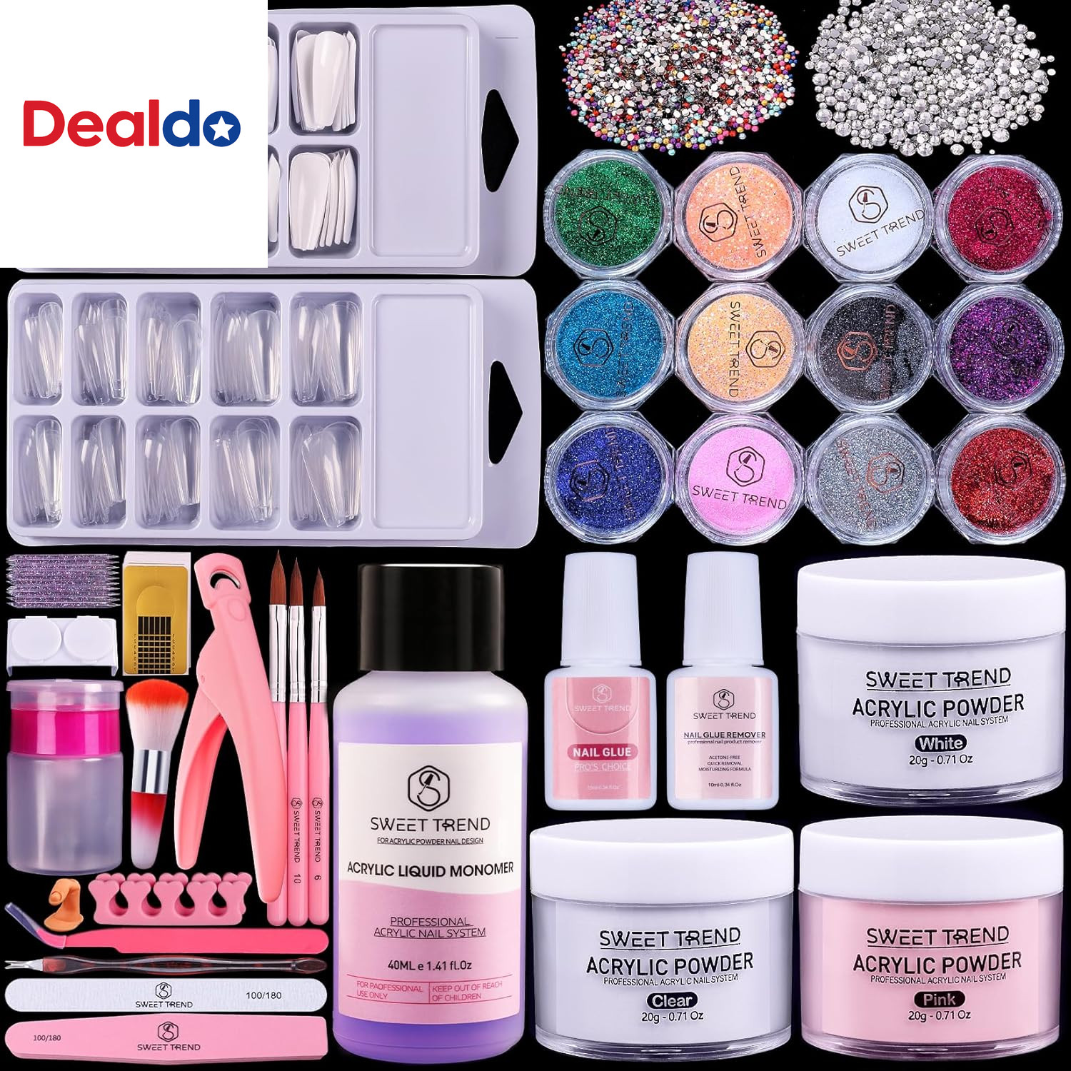 Beginners Nail Kit Acrylic Set: Professional Ultra-Fine Acrylic Powder Kit with
