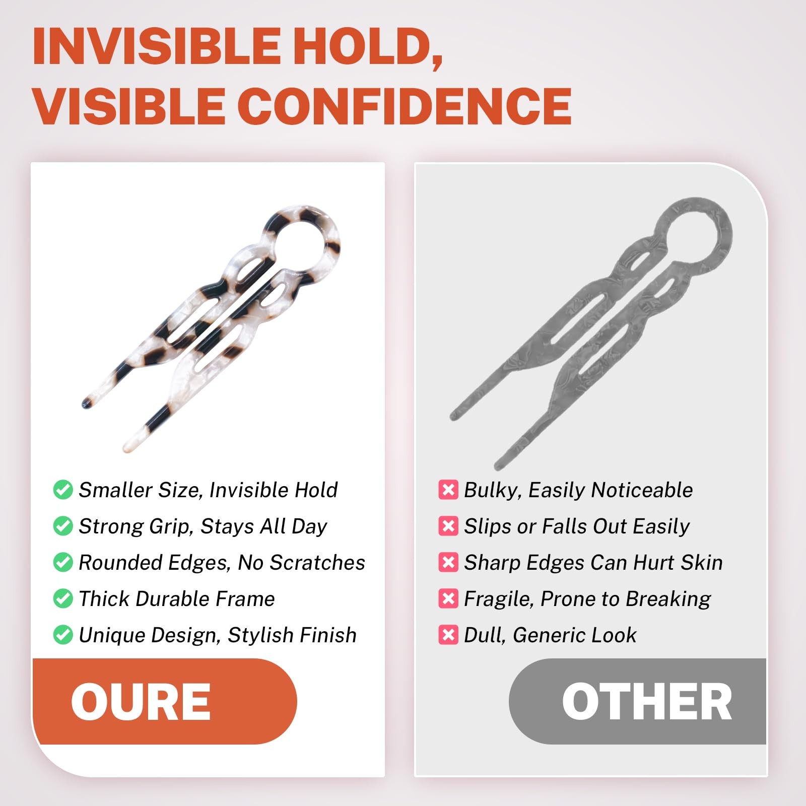 Luxe 3.54in Hair Pins (4-Pack) – Customer-Approved 1 Count (Pack of 4), 4pcs