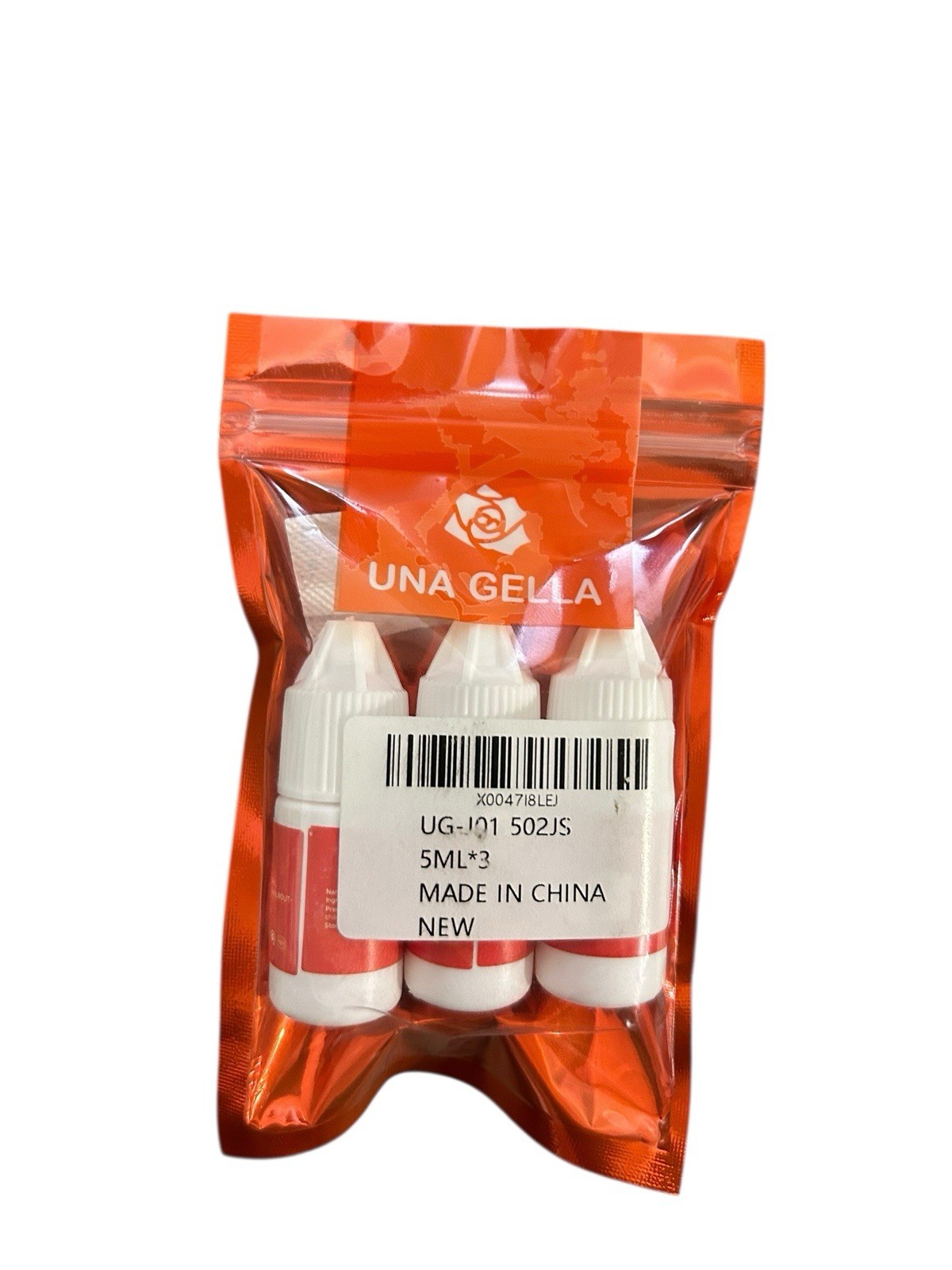 UNA GELLA Solid Nail Tips Glue 3* 5ml Lamp Curing Needed Soak Off Soft.