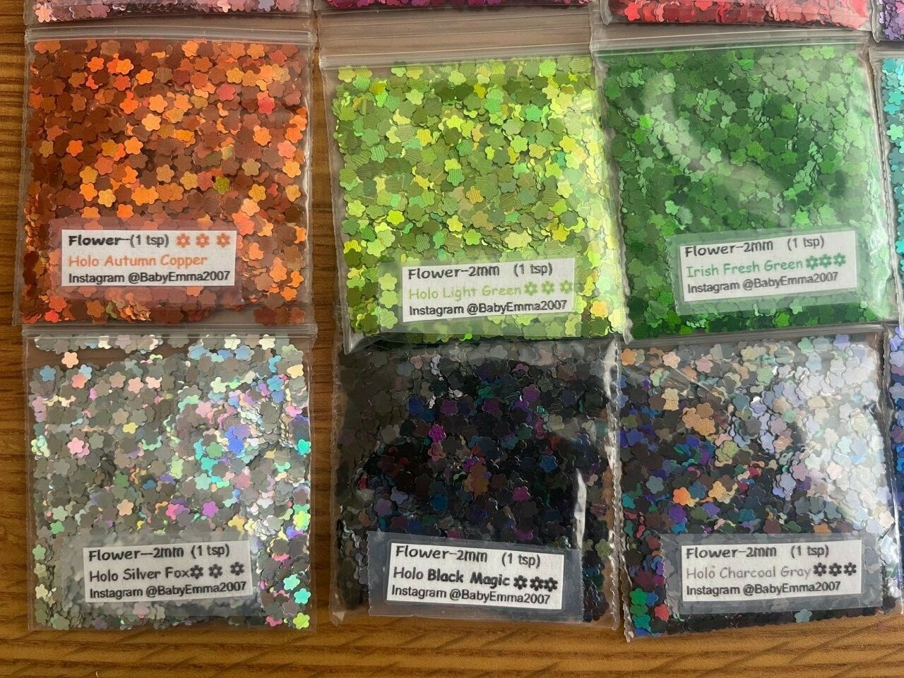 Solvent Resistant Holo FLOWER shape Glitter U Pick Color-Nail Art Face Crafts-US