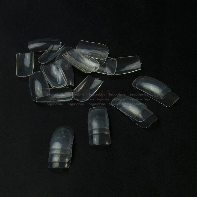 500 PCS Clear Acrylic False Full Nail Tips UV Gel DIY Manicure Nail Art Tools