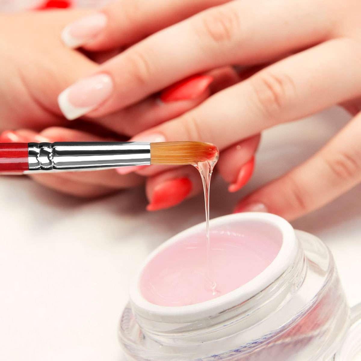 Kolinsky Sable Brush Nail #8-22 Nail Art Brush Red Wood Handle Manicure Tool