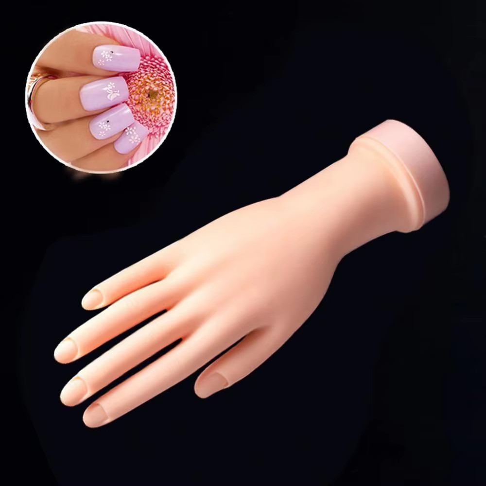 Pro Practice Nail Art Hand Soft Training Display Model Hands Flexible Silicone
