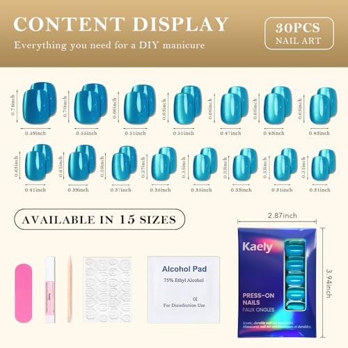 Lake Blue Cat Eye Short 30 Ounce (Pack of 1) 30Pcs-Short Square-Lake Blue-0868