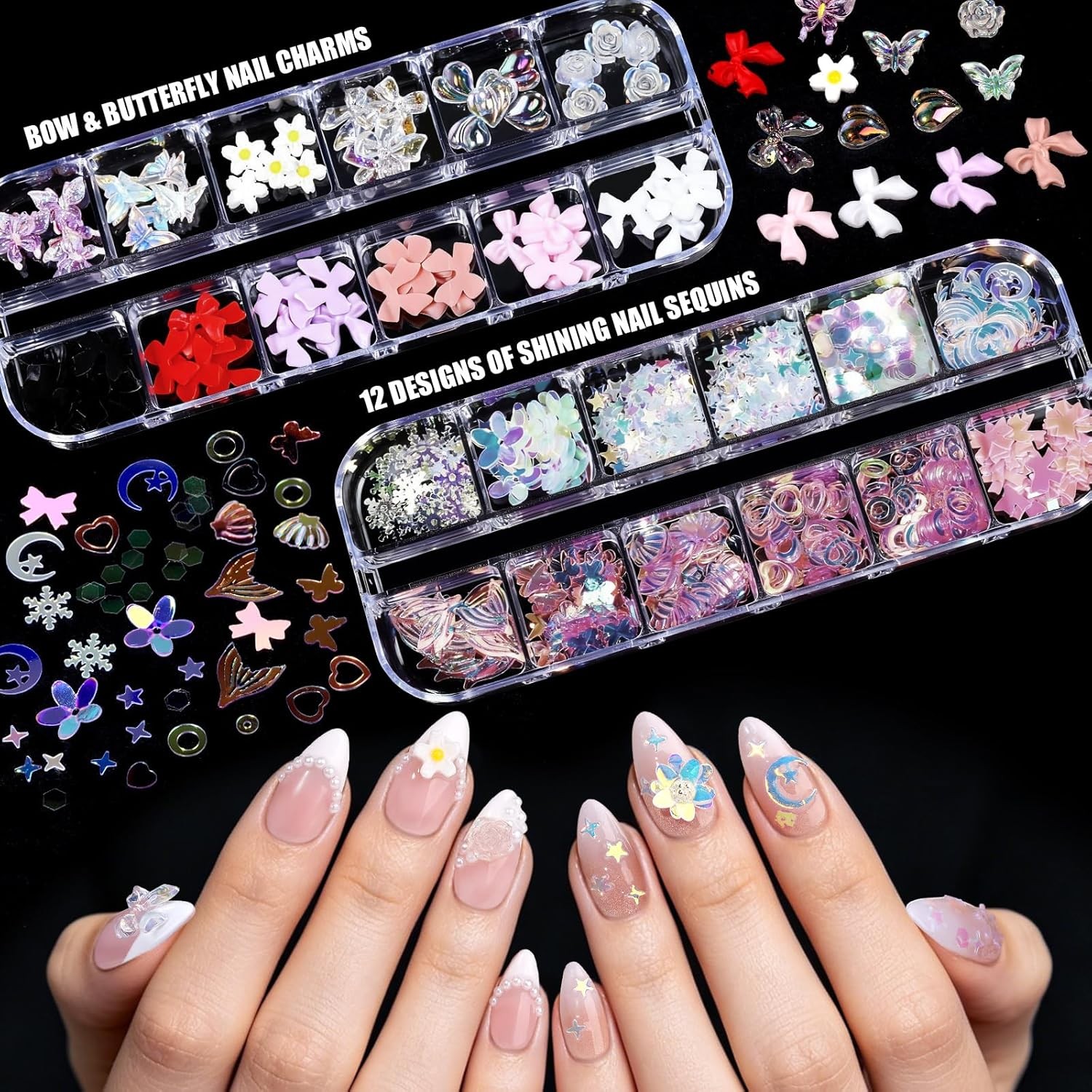 Teenitor Nail Kit: Chrome Powder, Almond Tips, 3D Gel, Tools – Beginner