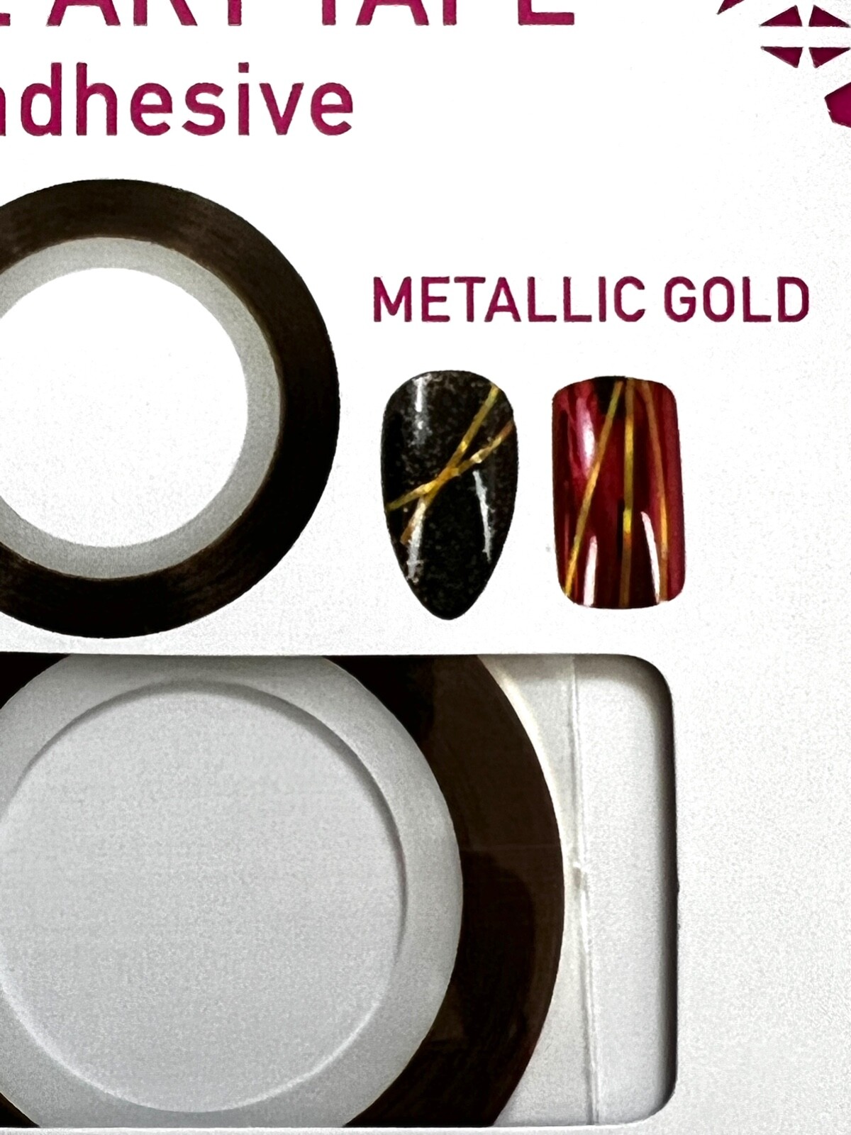 B Color Nail Art Tape, Self-Adhesive, Metallic Gold, 1 Roll