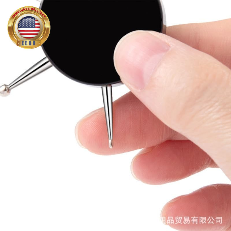 3Pcs Black 6-In-1 Circular Dotting Tools – Professional Nail Art Pens for Dot Pa