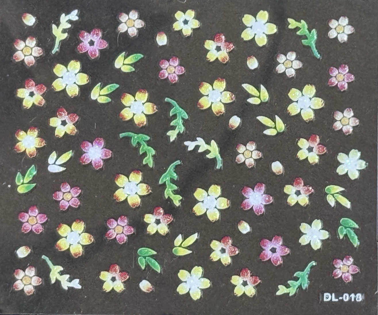 3D Nail Art Mini Flower, Heart, Bows Adhesive Stickers Floral Decals Transfers