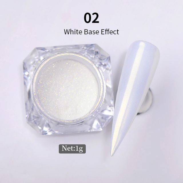 Mirror Glitter Nail Chrome Pigment Dust Power Pearl White Rubbing Powder Glitter