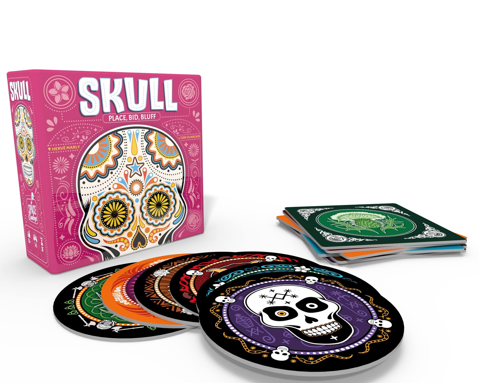 Asmodee Skull Party Game – Bluffing and Strategy Game, Medium, Multicolored