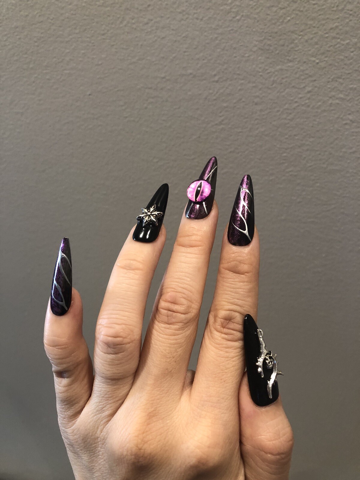Handmade Paint Halloween press on nails with tools pack SIZE XS, S, M US Seller