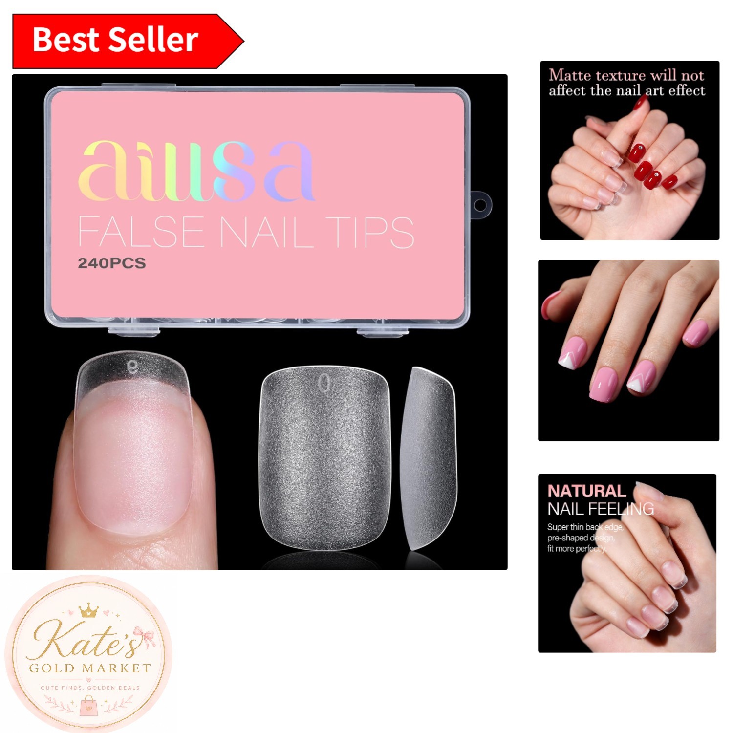 240 PCS Ultra Short Square Gel Nail Tips – Matte Finish for Effortless Elegance