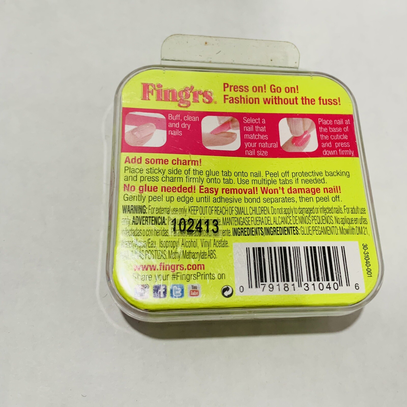 Lot Of 7 NEW Fing’rs Prints Press-On Nails 24 Count Random, Múltiples