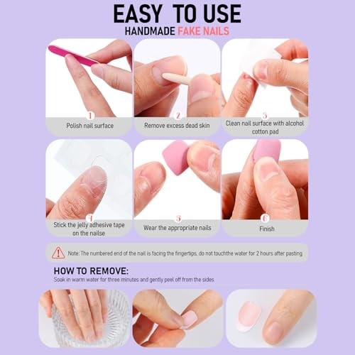 10Pcs Valentine’s Day Press on Nails Handmade Duck Press on Nails Style 15 (S)