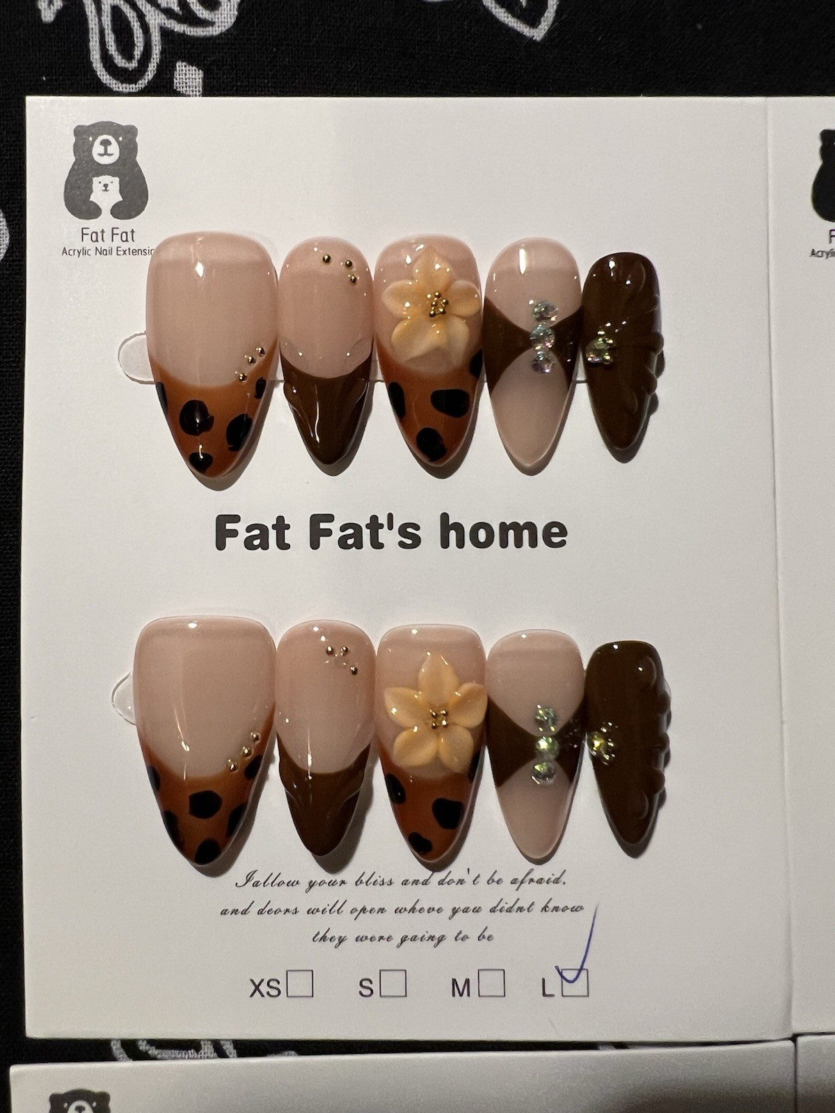 Handmade Fat Fats Press-On Nails Set Of 4 Size Large