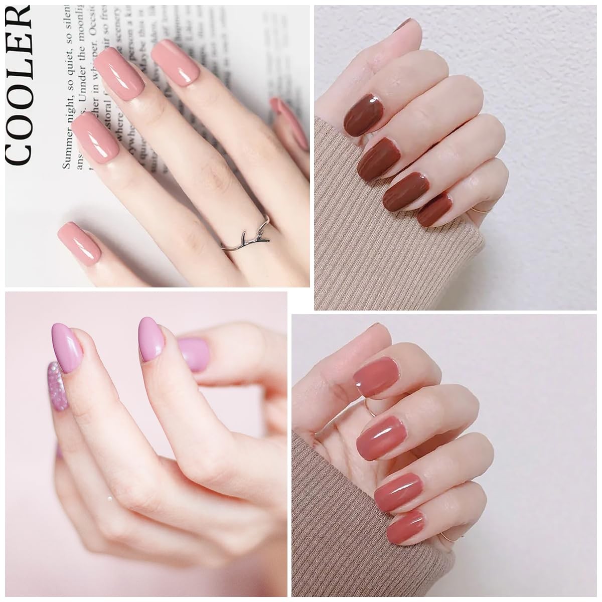 YECIRALA 20 Sheets 280 Pieces Solid Nail Polish Strips Mix Color Full Nail…