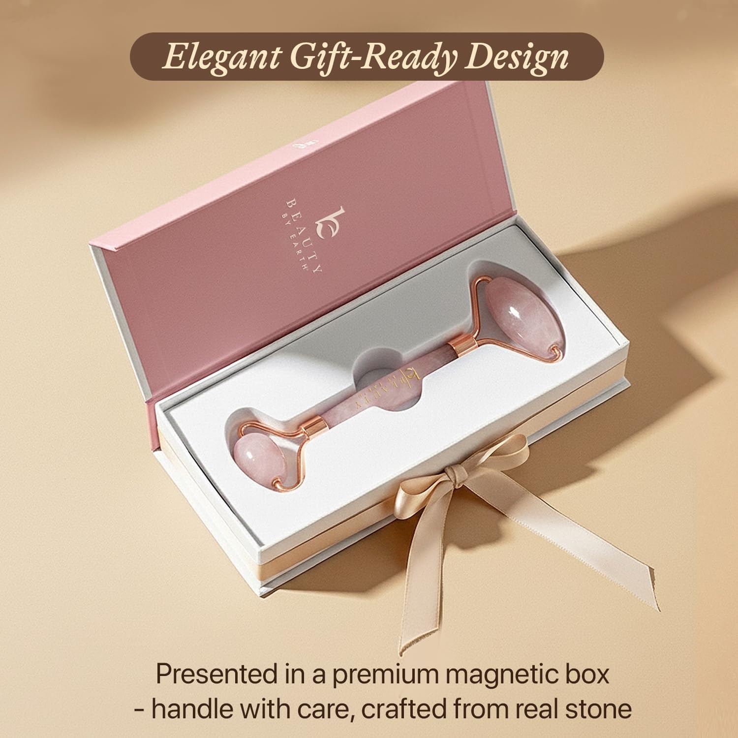 Rose Quartz Face Roller – Relaxation Gifts 1 Count (Pack of 1),