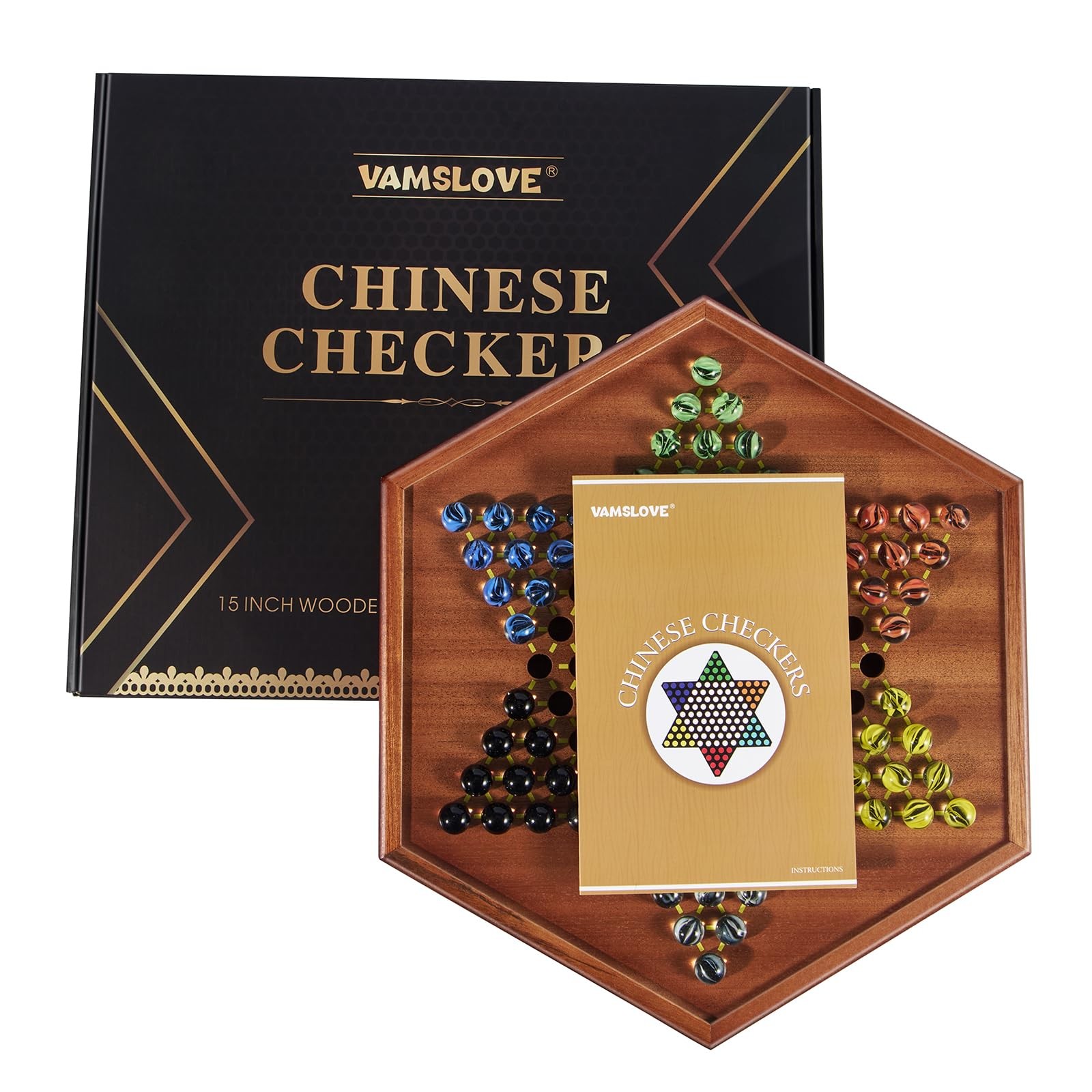 VAMSLOVE Chinese 15″L x 13″W x 1.75″H, Black, White, Blue, Green, Red, Yellow