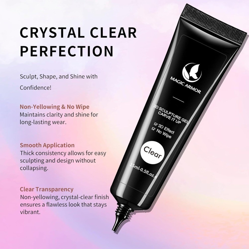 3D Nail Art Sculpting Gel Clear DIY Manicure Modeling Glue for Nail Designs