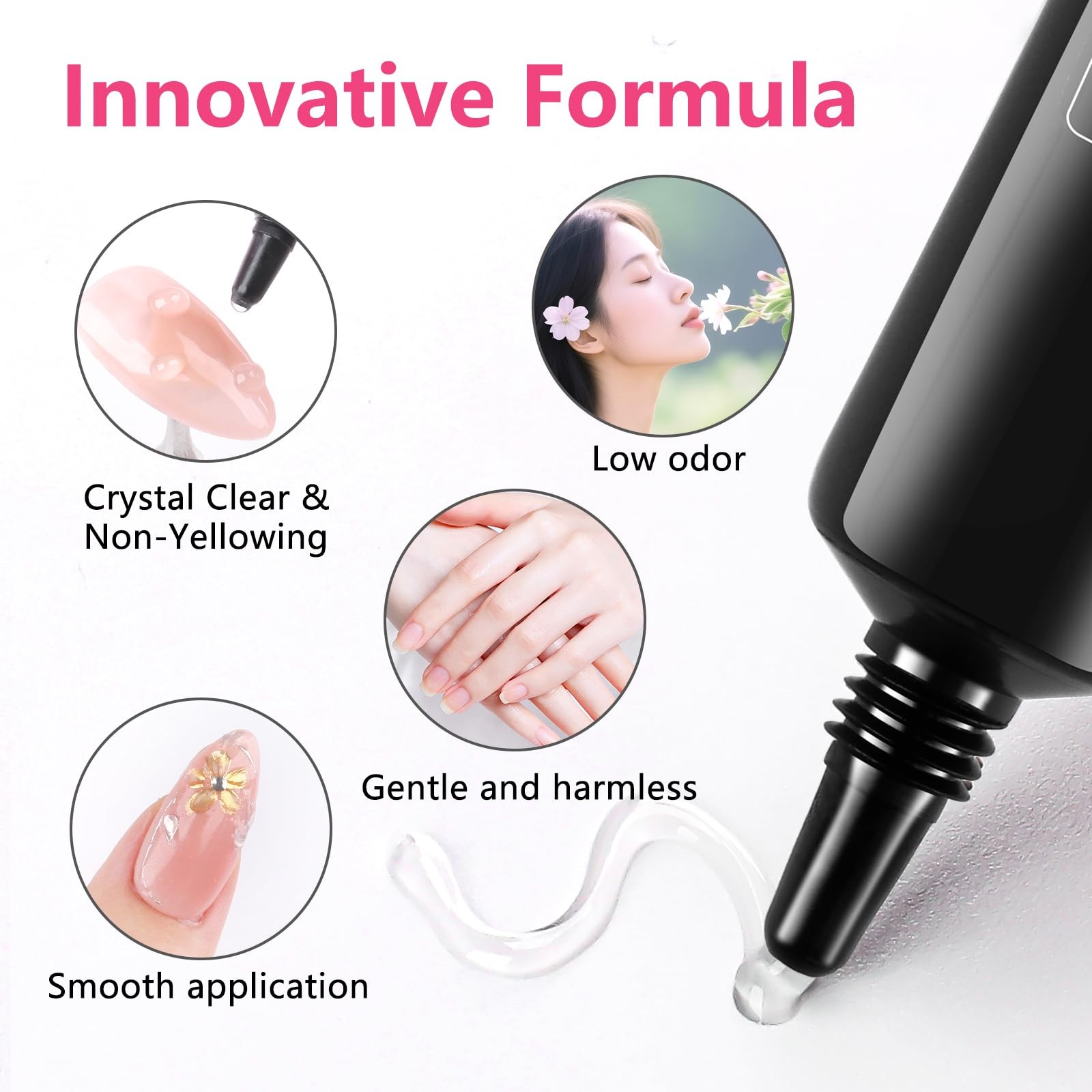 BQAN 3D Nail Sculpting Gel Kit – Professional No-Wipe Formula with Clear