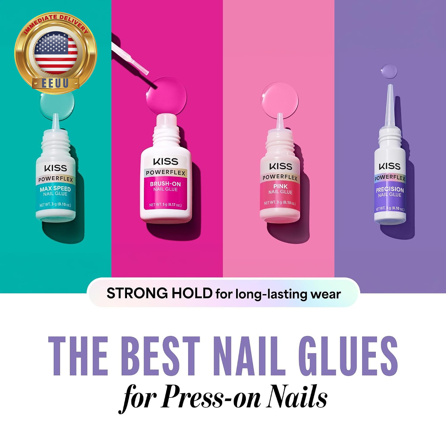 Powerflex Precision Nail Glue for Press Ons, Kits, Tips & Wraps, 0.10 Oz, Ultra