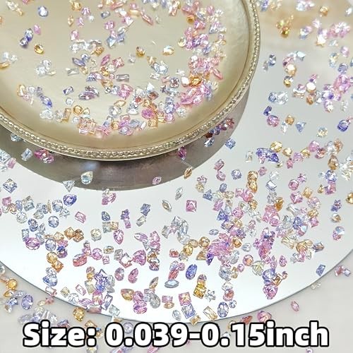 150pcs Colorful Zircon Mini Nail Rhinestones Clear Rhinestones for Nails pink