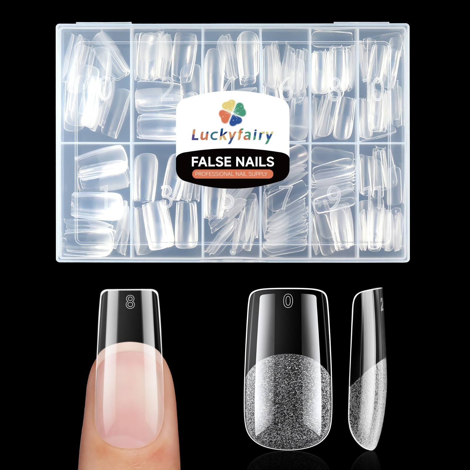 Medium Square Nail Tips 240pcs Soft Gel Acrylic Fake Nails Half Matte Full Cover