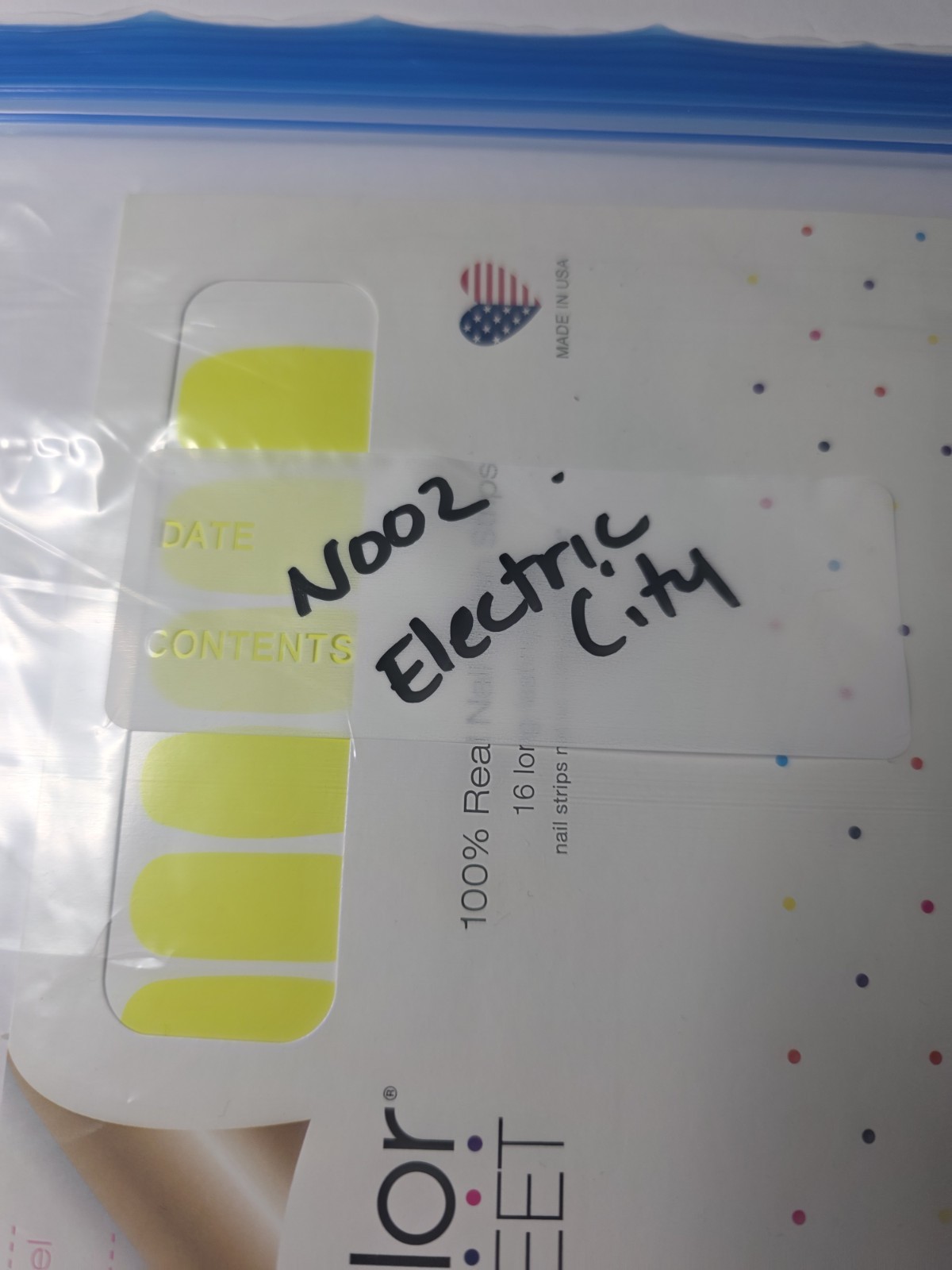 Color Street Nail Polish Strips Yellow Solid Long-Lasting FMC214 Electric City