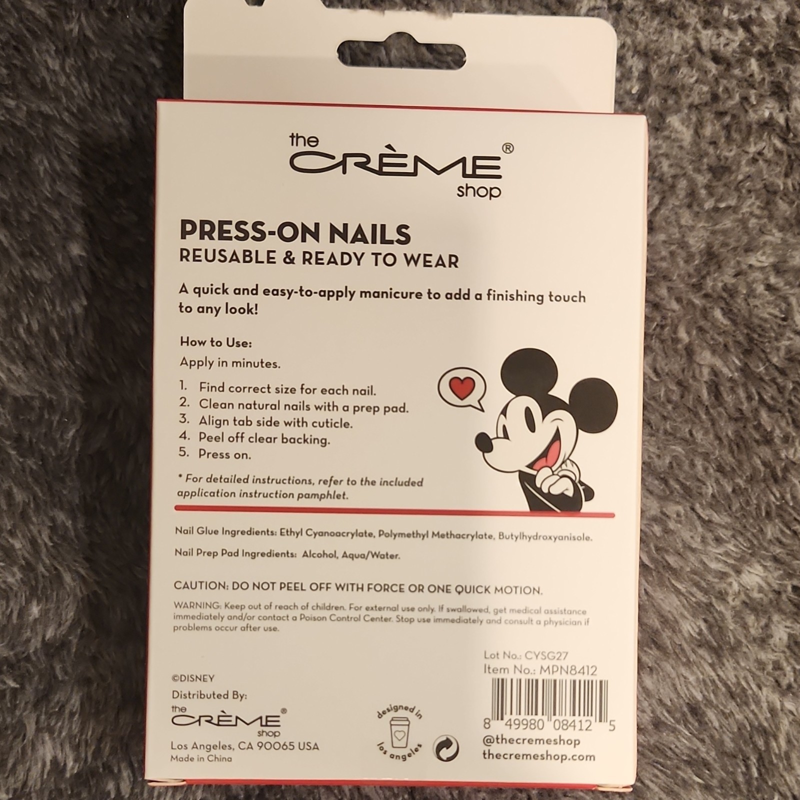 The Crème Shop Disney Mickey Mouse Gel Press-On Nails Medium Almond Multicolor