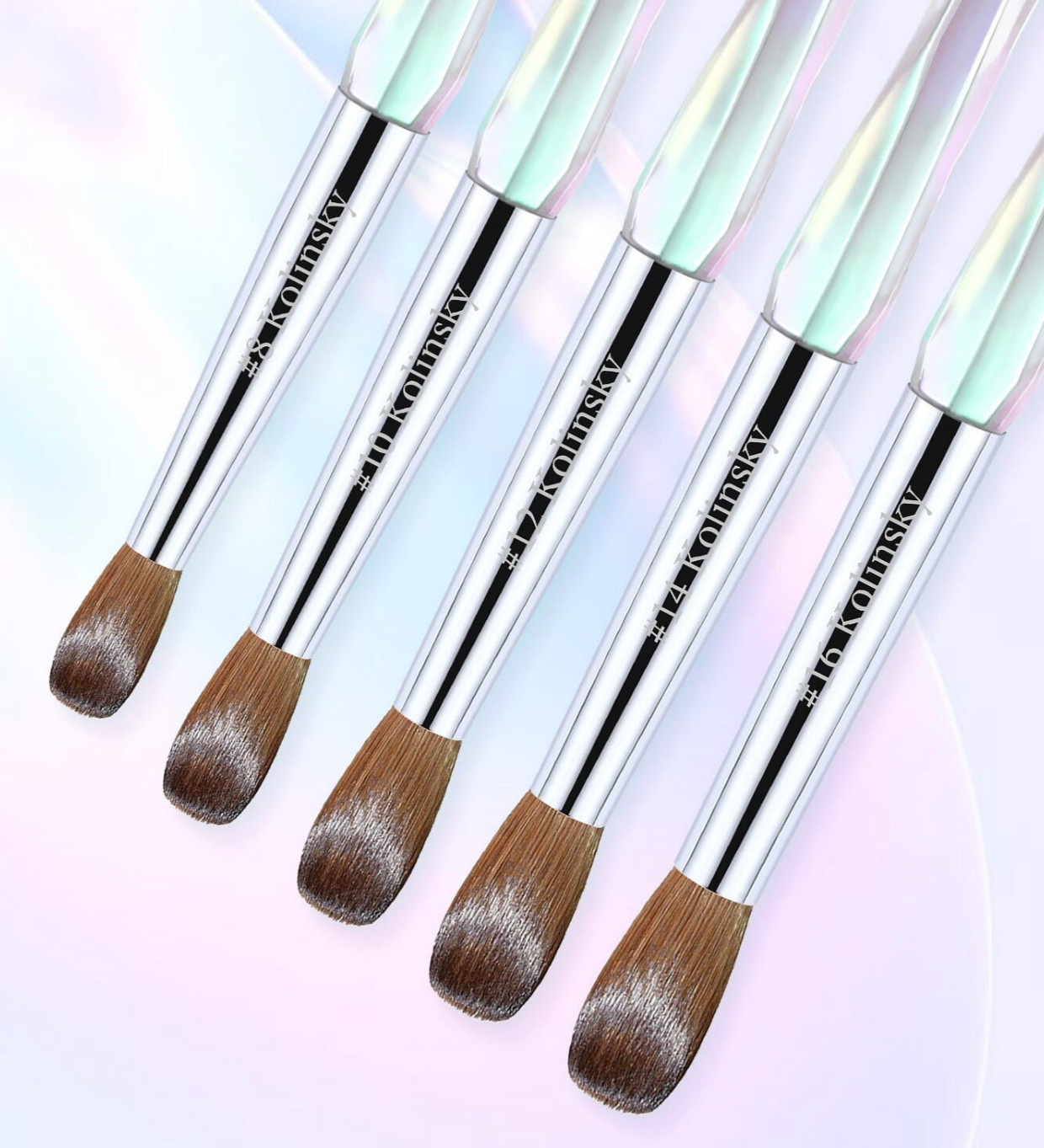 Kolinsky Acrylic Nail Brushes Professional Oval Round Crystal Handle