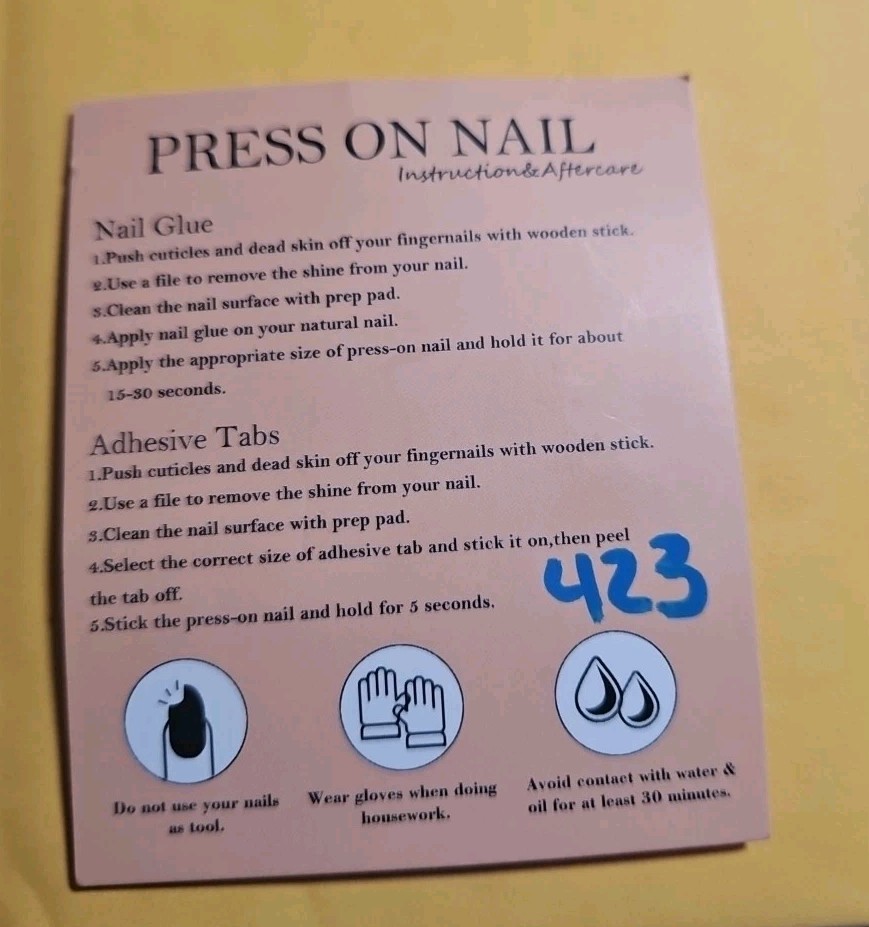 Nail Art 10PCS Medium Short Round Black With Glitter Nails