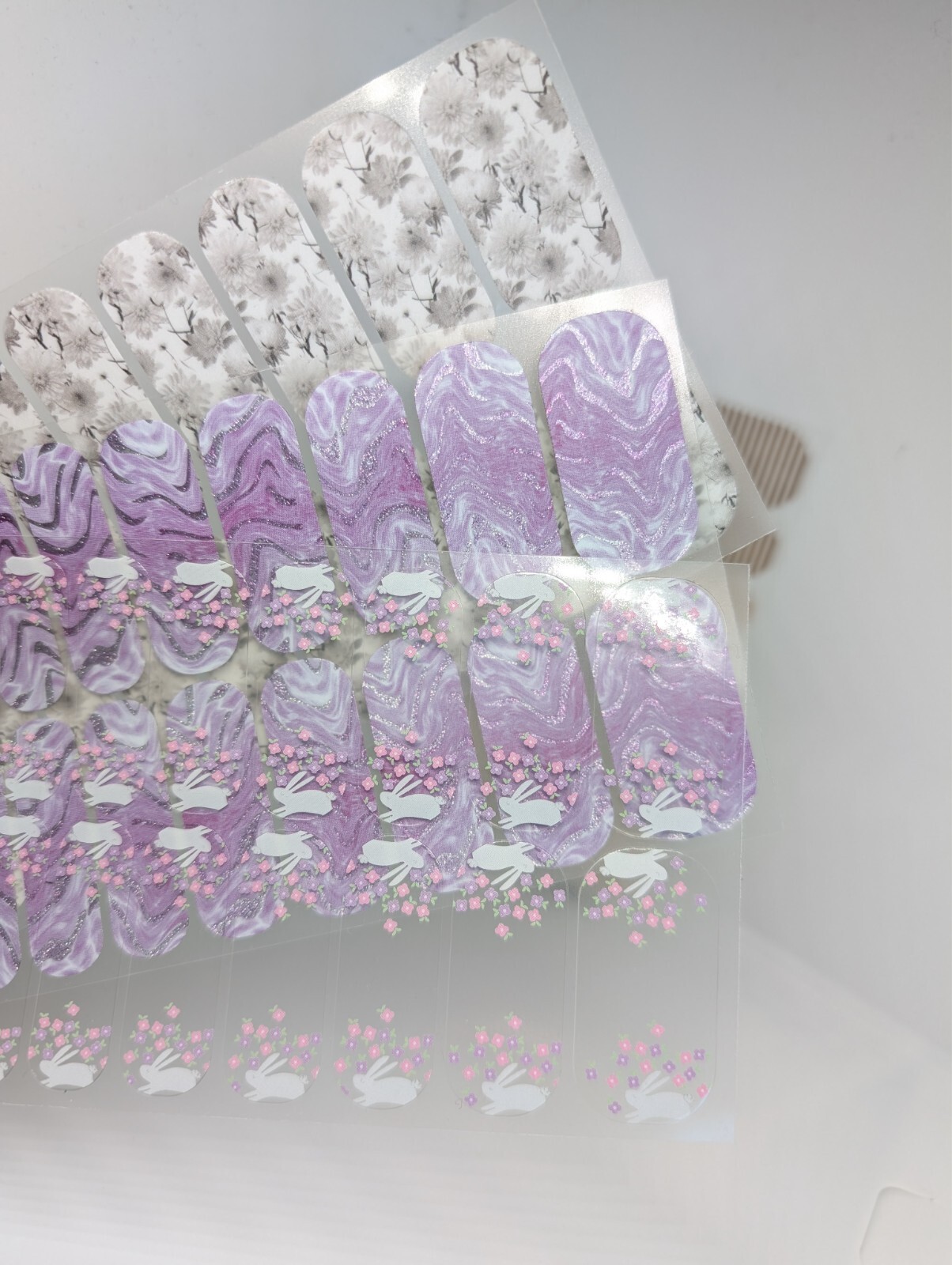 Jamberry Nail Wraps Full Sheets – Easter Bunny Flower Pastel Spring Lot of 5