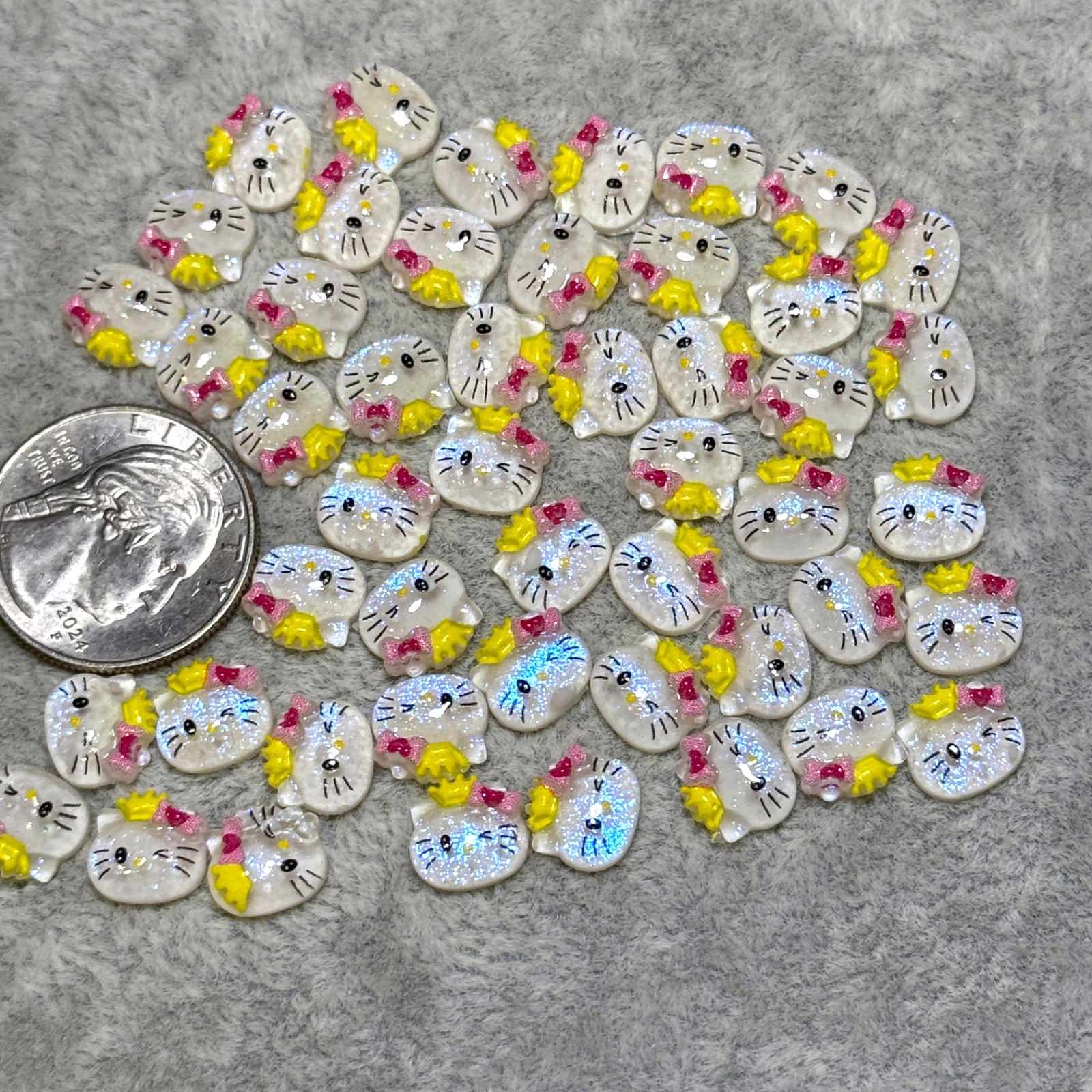 Hello Kitty Face Flatback Nail Art 50 Pcs Decor Charms Flat back