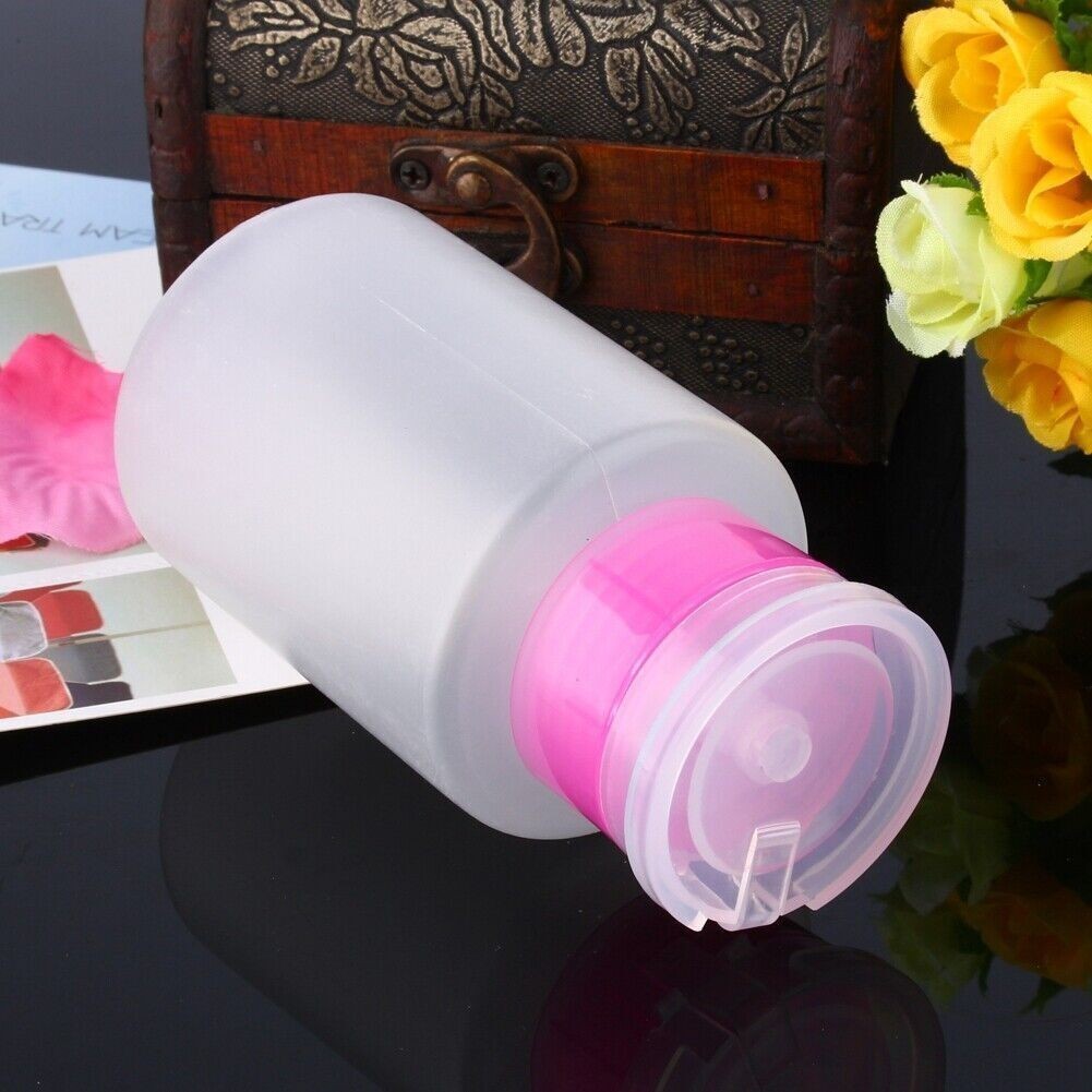 60/150ml Empty Pump Dispenser Container Clean Nail Polish Remover Liquid Bottle