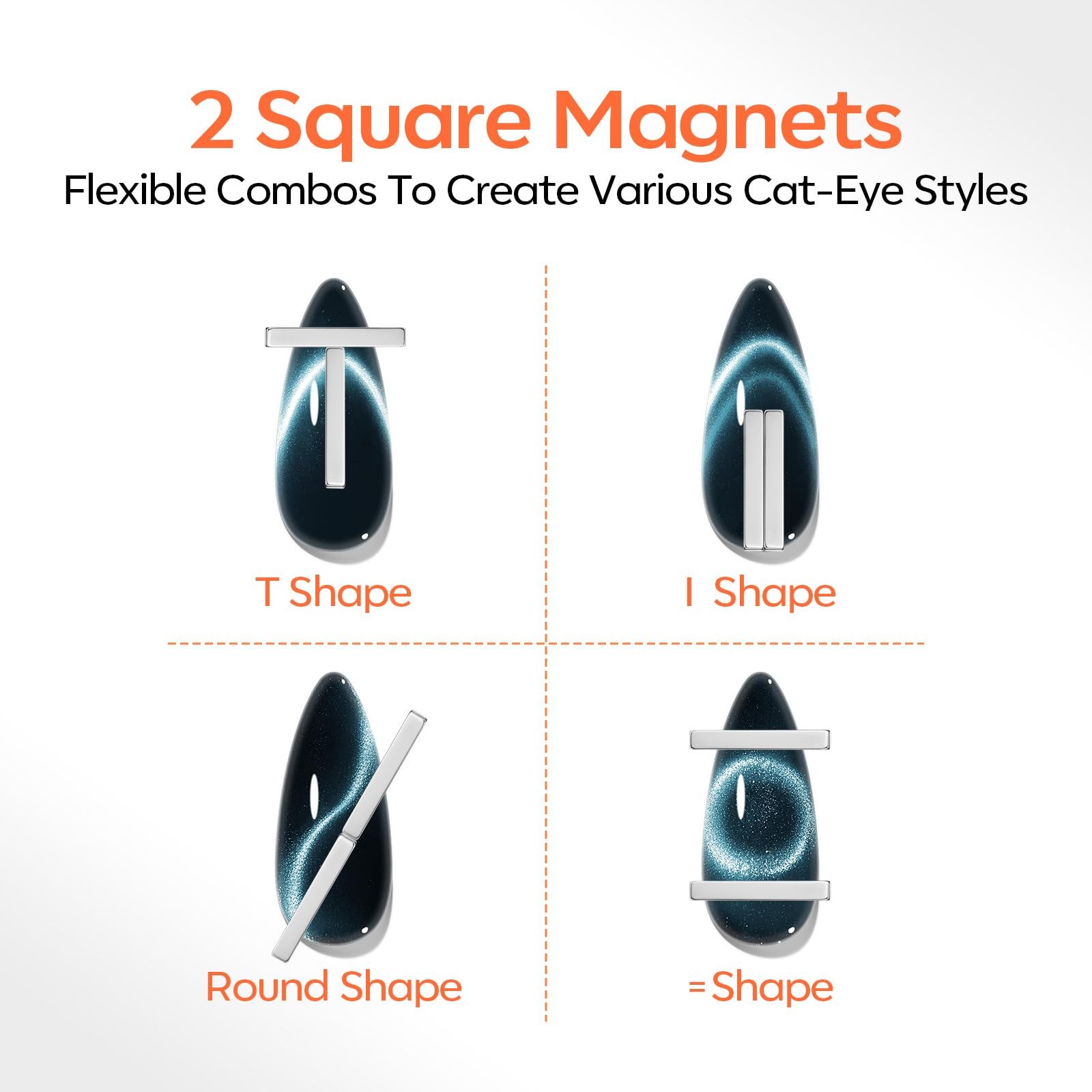 Cat Eye Magnet Set for Nails, Heart Cateye Powerful 3 IN One Magnetic Pen Nai…