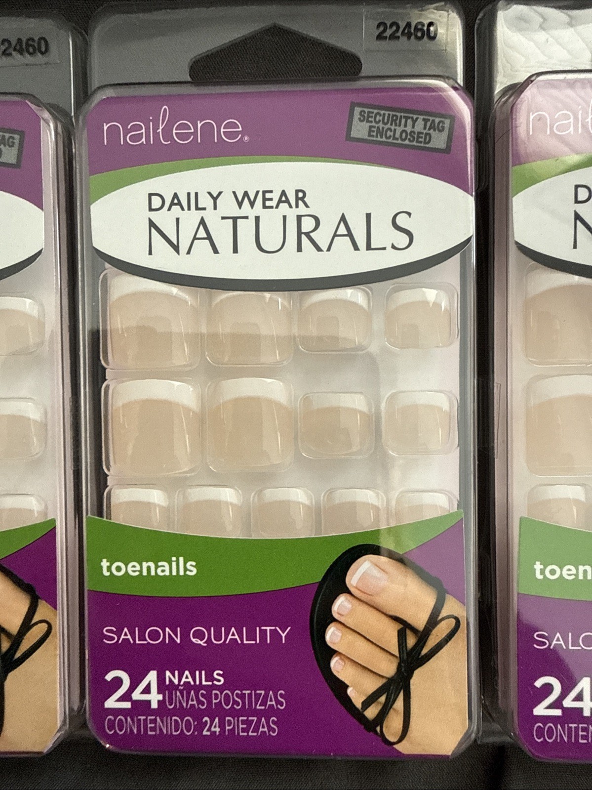 Nailene Daily Wear Naturals Salon Quality Toenails. Three Packs Of 24 Nails