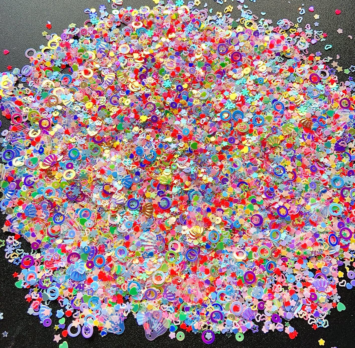 Heart Star Butterfly Craft Sequins Holographic Nail Glitte Confetti Shell Sno…